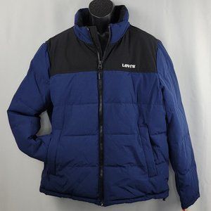 Levi's Arctic Cloth Quilted Puffer Coat Navy Size Large NWT